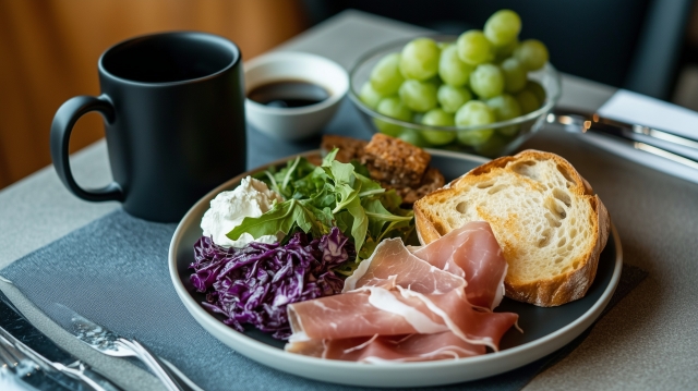 サラダとクリームチーズのプレート